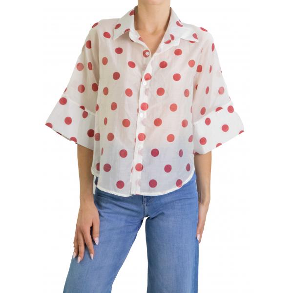 Camicia manica corta con pois